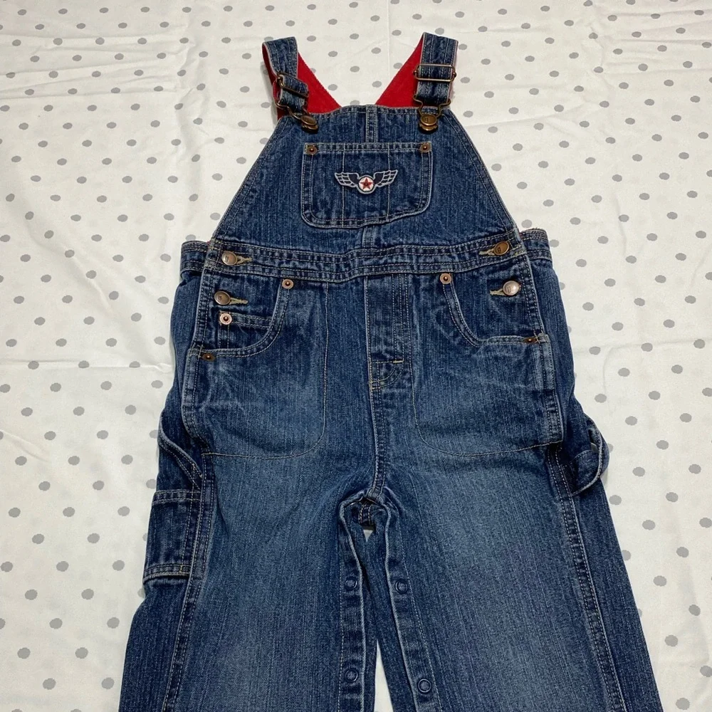 Gymboree Vintage Overalls Boys 2T  Blue Denim‎ Toddler